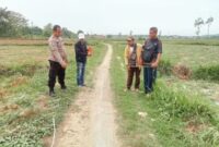 Pemdes Majangan Dan TPK Melakukan Pengukuran Pembangunan Jalan Rabat Beton Dan Lahan Kolam Pancing