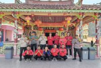 Jelang Tahun Baru Imlek 2024 / 2575 Kongzili, Kapolsek Rupat Utara sosialisasikan Pemilu Damai di Vihara Surya Dharma