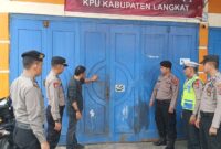 Pasca Pemungutan Suara Pemilu 2024, Polres Langkat Perketat Pengamanan Gudang Logistik KPU.