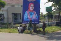 Ratusan Baleho, Hj Hepy Safriani Mulai Dipasang Di Penjuru Kota Pagaralam