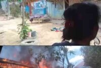Kebakaran Hebat di Dusun Angsana Barat, Dua Rumah dan Satu Dapur Hangus Terbakar