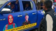 Perdana, Dikawal Ribuan Pendukungnya Hepy-Efsi Daftarkan Diri Ke KPUD Pagaralam Alam