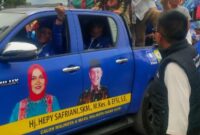Perdana, Dikawal Ribuan Pendukungnya Hepy-Efsi Daftarkan Diri Ke KPUD Pagaralam Alam