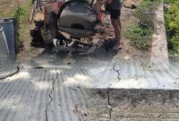 PJ Desa Tanah Merah Bungkam, Proyek Rabat Beton Diduga dari Dana Desa Tanpa Prasasti, Sudah Retak Sebelum Digunakan