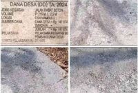 Proyek Rabat Beton Desa Mambulu Barat Rusak Parah dalam Dua Bulan, Diduga Ada Praktik Korupsi