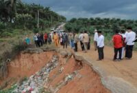 Pjs Bupati Tanjabbar Tinjau Jalan Rusak di Dua Desa