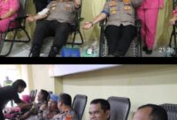 Donor Darah Dalam Rangka Hut Bhayangkara Ke-79 di Polres Langkat