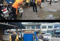 Polres Langkat Gelar Bakti Sosial Kebersihan di Pasar Baru Stabat Sambut Hari Bhayangkara ke-79