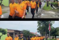 Kapolres Langkat Bersama Anggota Laksanakan Olahraga Pagi dengan Jalan Kaki santai