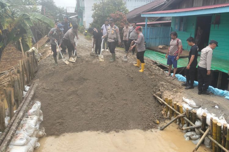 Perbaikan Tanggul Sebarau di Tanjung Pura, Kapolres Langkat: “Keselamatan Warga Menjadi Prioritas Utama”