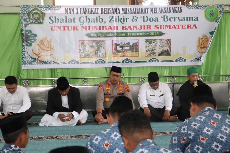 MAN 3 Langkat Gelar Shalat Ghaib, Zikir, dan Doa Bersama untuk Korban Banjir Sumatera, Dihadiri Kapolres Langkat