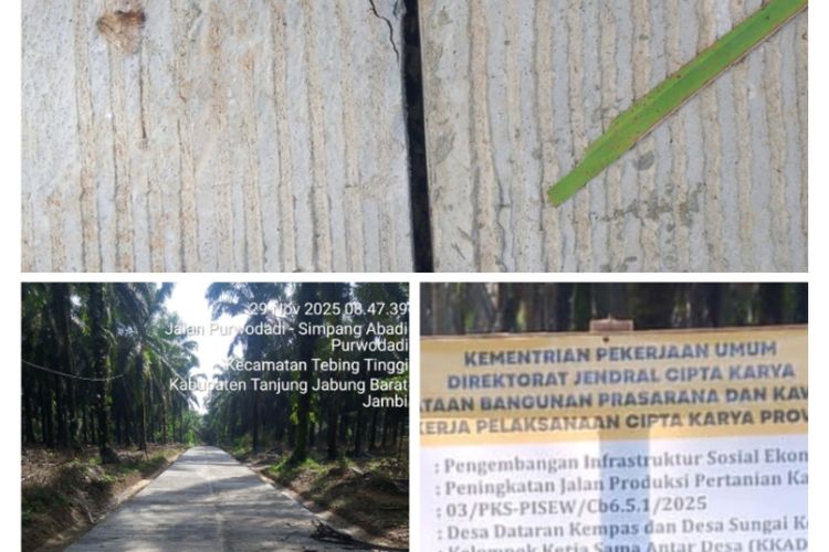 Jalan Baru di Tebing Tinggi Retak, Kualitas Pembangunan Dipertanyakan  