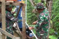 Satgas Kodim 0210/TU Pasang Pompa Penjernih Air di Posko Pengungsian HKBP Sibalanga