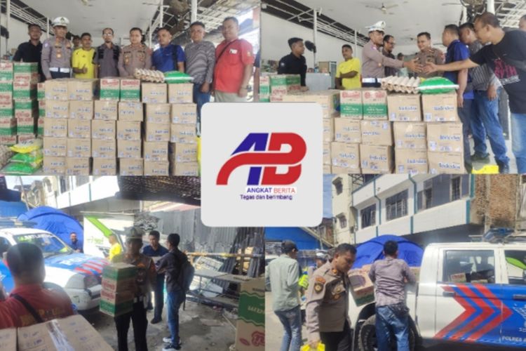 Kapolres Aceh Timur Salurkan Sembako Untuk Posko Relawan Jurnalis Terdampak Banjir