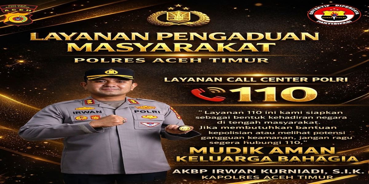 Polres Aceh Timur Ajak Warga Manfaatkan Hotline 110 Selama Ramadhan dan Lebaran 2026