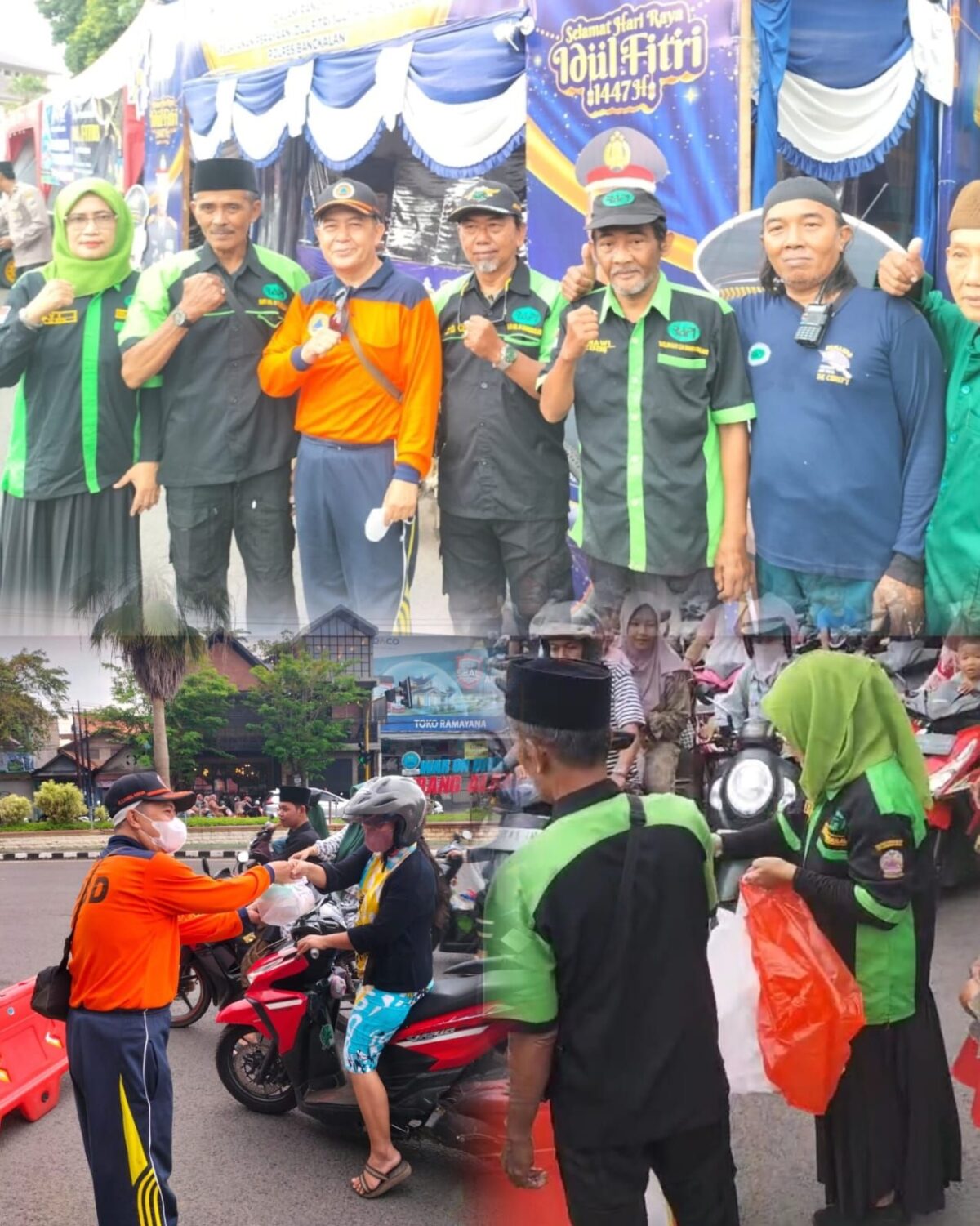 Perkuat Sinergitas Antar Lembaga, RAPI Bersama BPBD Bangkalan Bagi-Bagi Takjil di Depan Posko Utama