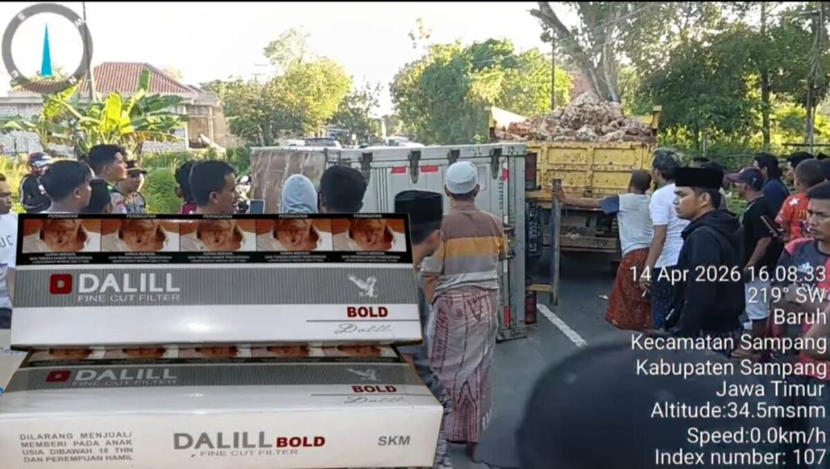 Nama Dallil Bold Muncul dalam Temuan Rokok Ilegal Kecelakaan di Sampang.