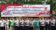 Perkuat Sinergi Jaga Stabilitas Keamanan, Kapolres Bangkalan Pimpin Apel Besar Sabuk Kamtibmas