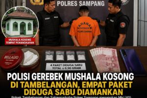 Polisi Gerebek Mushala Kosong di Tambelangan, Empat Paket Diduga Sabu Diamankan