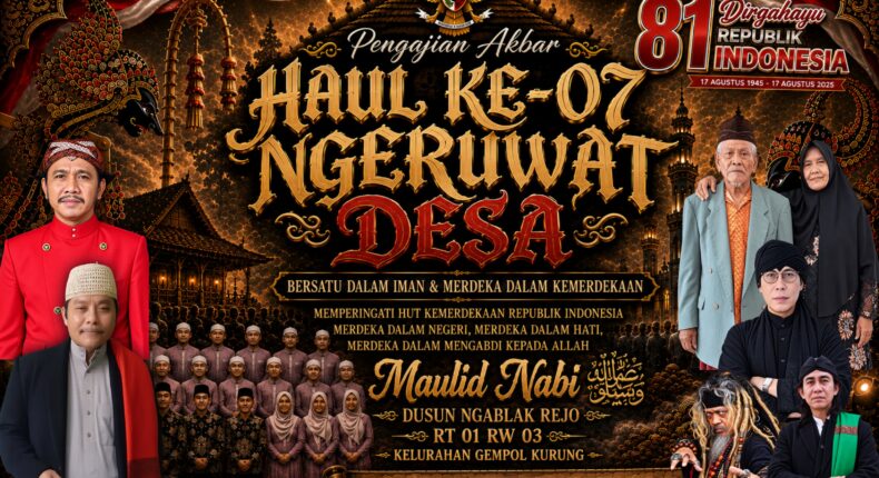 Pengajian Akbar Maulid Nabi dan houl mba buyut Halima di Desa Gempol kurung gresik Dipadati Ratusan Warga