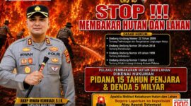 Kapolres Aceh Timur Ancam Pelaku Pembakaran Hutan dengan Hukuman 15 Tahun Penjar