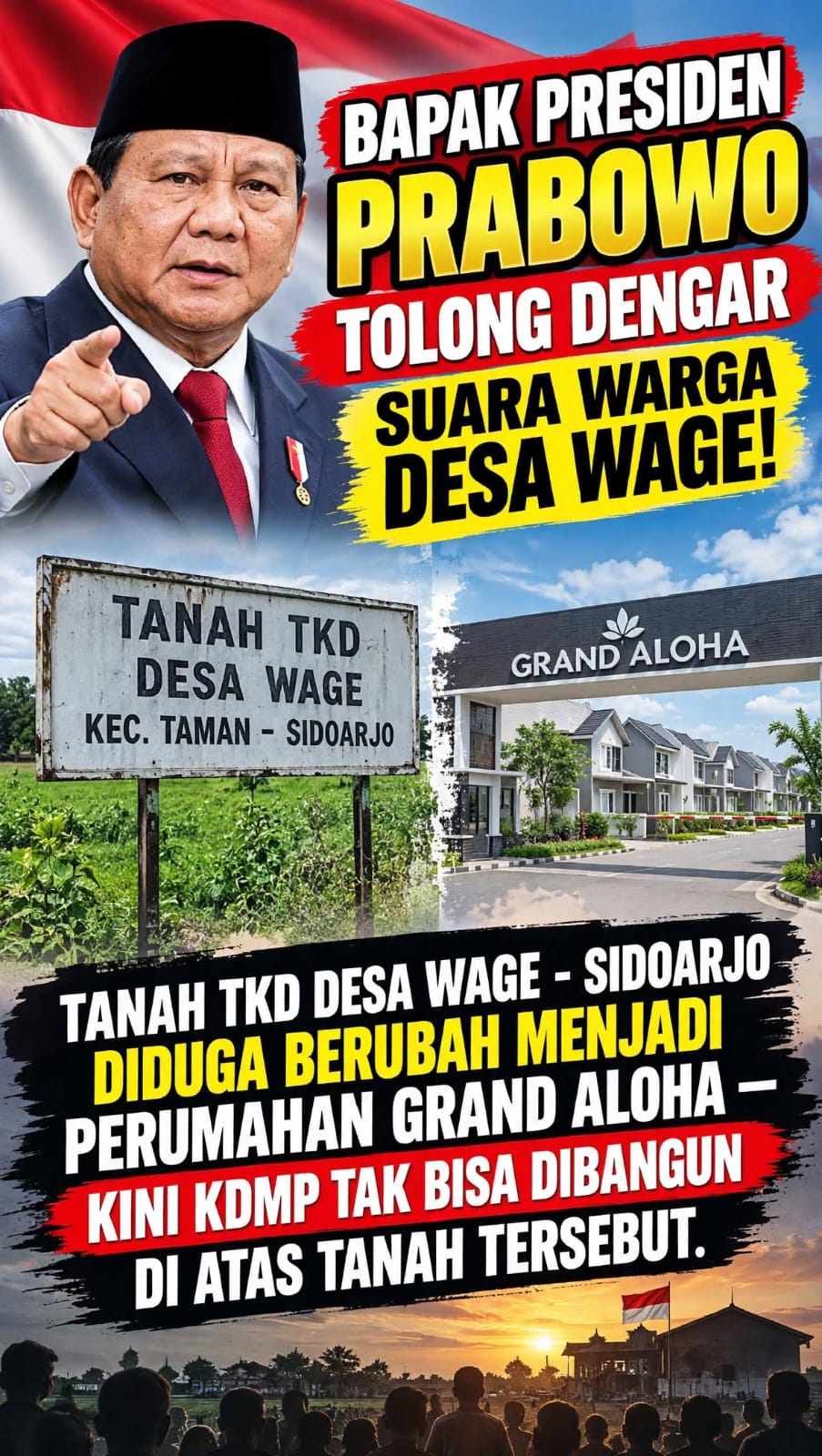 13 Tahun Polemik Tak Kunjung Terjawab, Warga Desak Presiden Prabowo Turun Tangan: KE MANA TANAH KAS DESA?