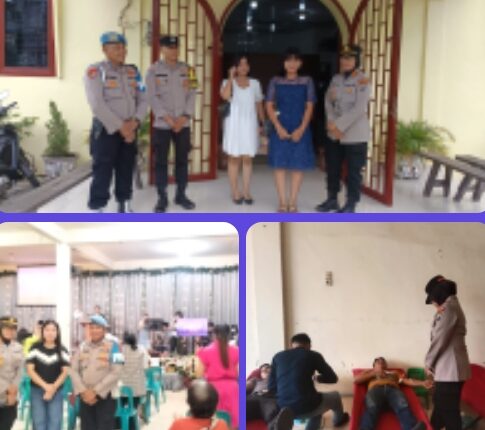 Hadir Menjaga Keamanan Serta Menyapa dengan Kasih, Kapolsek Binjai Dampingi jemaat Ibadah dan Kegiatan Sosial di Gereja