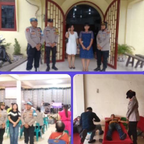 Hadir Menjaga Keamanan Serta Menyapa dengan Kasih, Kapolsek Binjai Dampingi jemaat Ibadah dan Kegiatan Sosial di Gereja