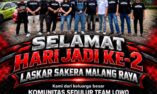 Team Lowo Hadiri Hari Jadi ke-2 Ormas Laskar Sakera Trabas Malang Raya