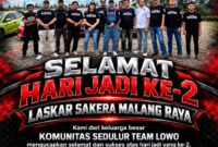 Team Lowo Hadiri Hari Jadi ke-2 Ormas Laskar Sakera Trabas Malang Raya
