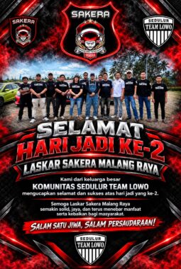 Team Lowo Hadiri Hari Jadi ke-2 Ormas Laskar Sakera Trabas Malang Raya