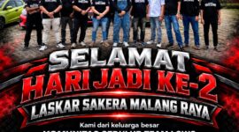 Team Lowo Hadiri Hari Jadi ke-2 Ormas Laskar Sakera Trabas Malang Raya