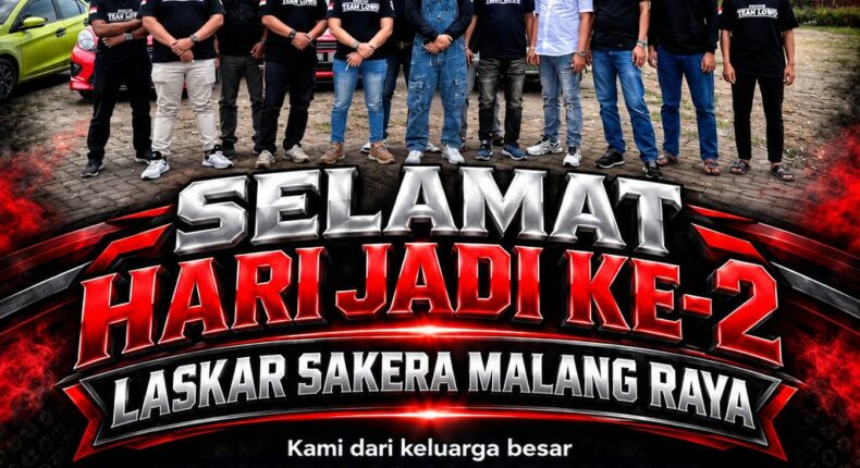 Team Lowo Hadiri Hari Jadi ke-2 Ormas Laskar Sakera Trabas Malang Raya