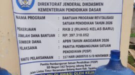Revitalisasi SDN 162 Tanjab Barat Rp397 Juta Disorot, Warga Pertanyakan Material Kayu