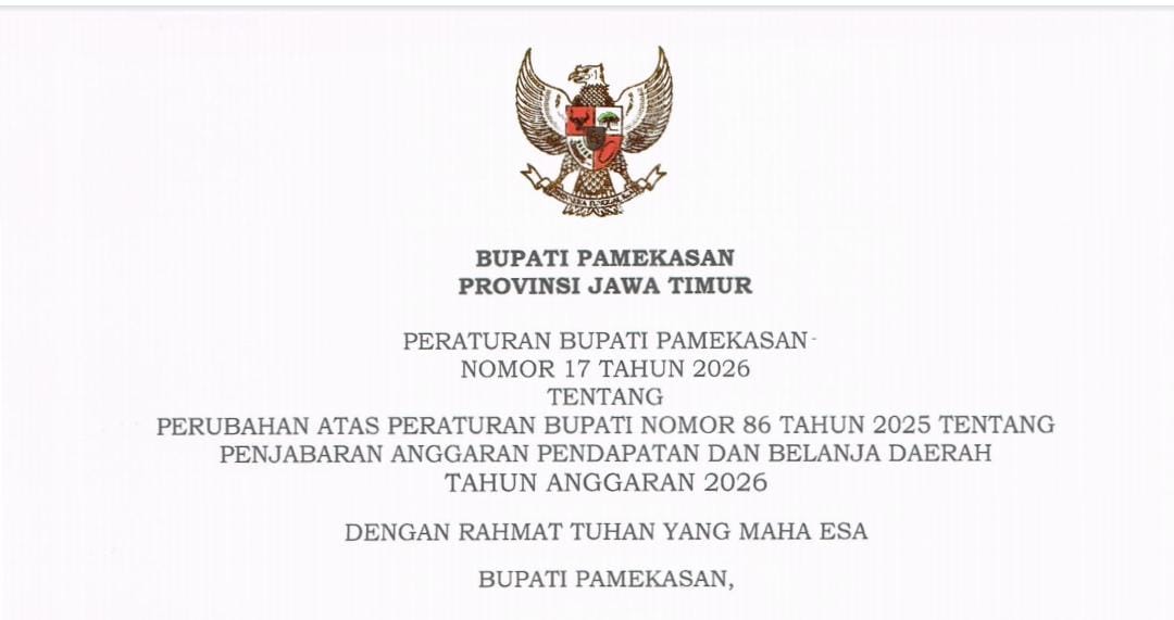 Perbup APBD 2026 Pamekasan Tak Sinkron, Hitungan Belanja Modal Terpaut Rp18 Miliar