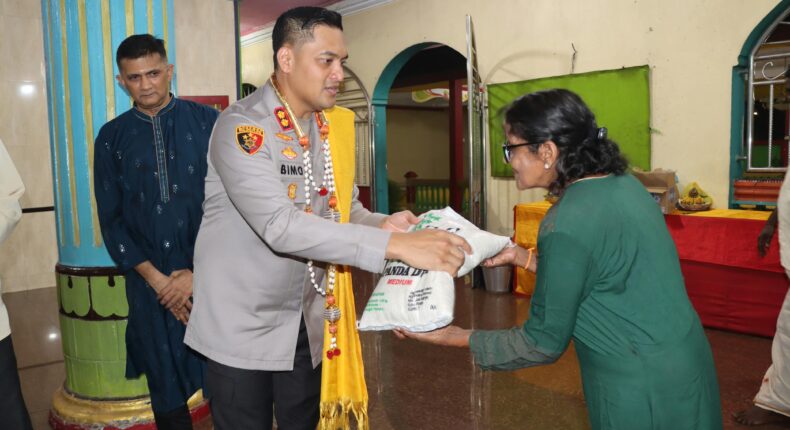 Pererat Toleransi dan Kerukunan, Kapolres Binjai Sambangi Kuil Sri Mariamman