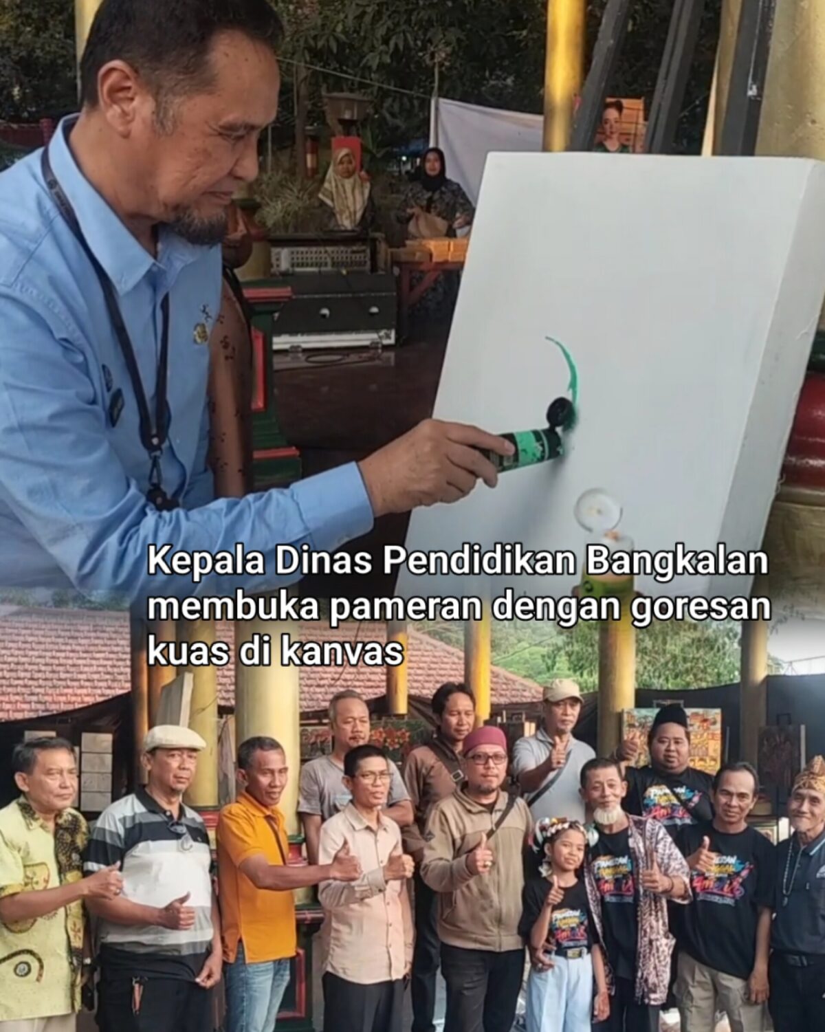 Kepala Dinas Pendidikan Berikan Apresiasi kepada Amel, Pelukis Cilik Bangkalan pada Pameran Tunggal di Paseban Kota 
