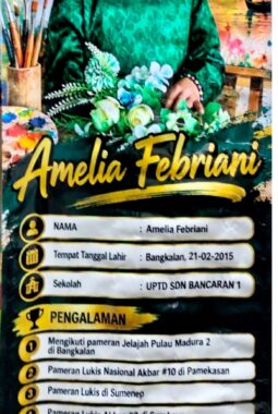Amel, Seniman Cilik Bangkalan Berani Tampil dalam Pameran Lukis Tunggal.