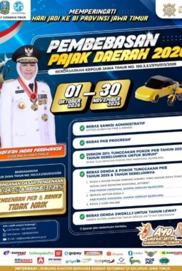 Pemprov Jatim Gelar Pemutihan Pajak Kendaraan, Berlaku hingga 30 November 2026