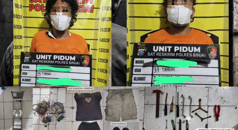 Gerak Cepat Satreskrim Polres Binjai, Dua Terduga Pelaku Curat Toko Rp157 Juta Dibekuk