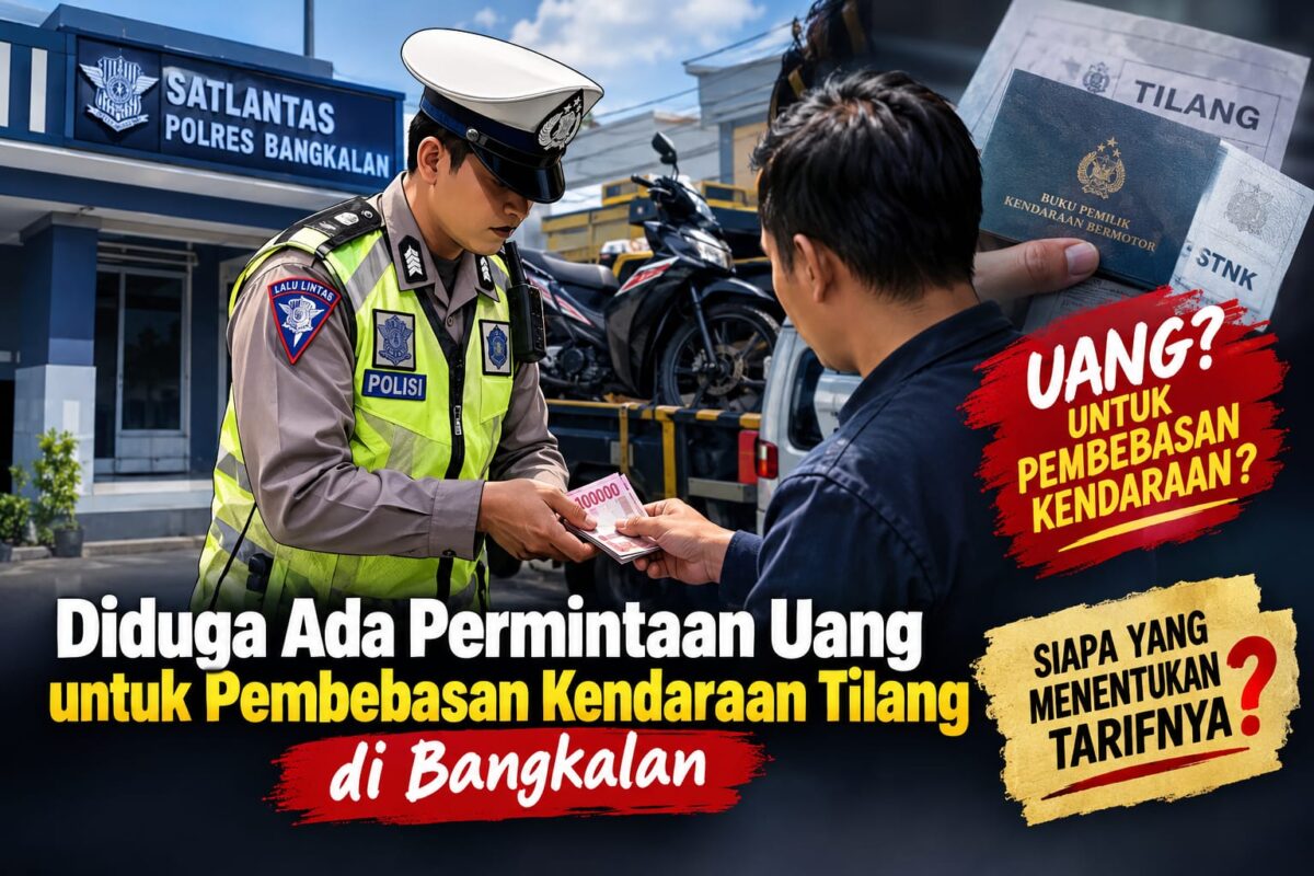 Diduga Ada Permintaan Uang untuk Pembebasan Kendaraan Tilang di Satlantas Polres Bangkalan.