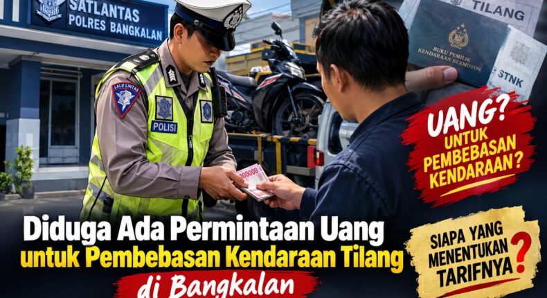 Diduga Ada Permintaan Uang untuk Pembebasan Kendaraan Tilang di Satlantas Polres Bangkalan.