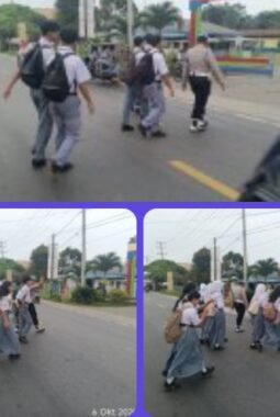 Pengaturan Lalu-lintas pagi hari memberikan pelayanan kepada anak-anak Sekolah dan masyarakat Pengguna Jalan.