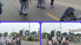 Pengaturan Lalu-lintas pagi hari memberikan pelayanan kepada anak-anak Sekolah dan masyarakat Pengguna Jalan.
