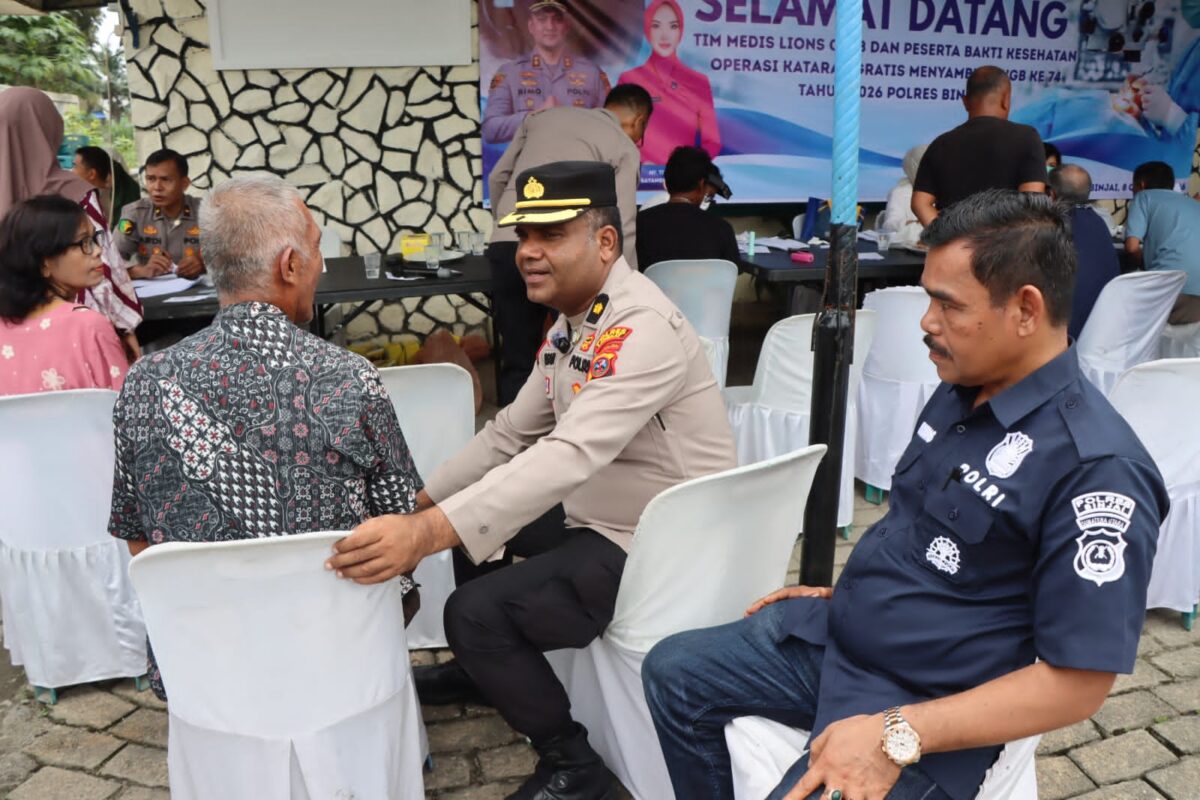 Polres Binjai dan Lions Club Bantu Masyarakat, Gelar Operasi Katarak Gratis Sambut HKGB Ke-74