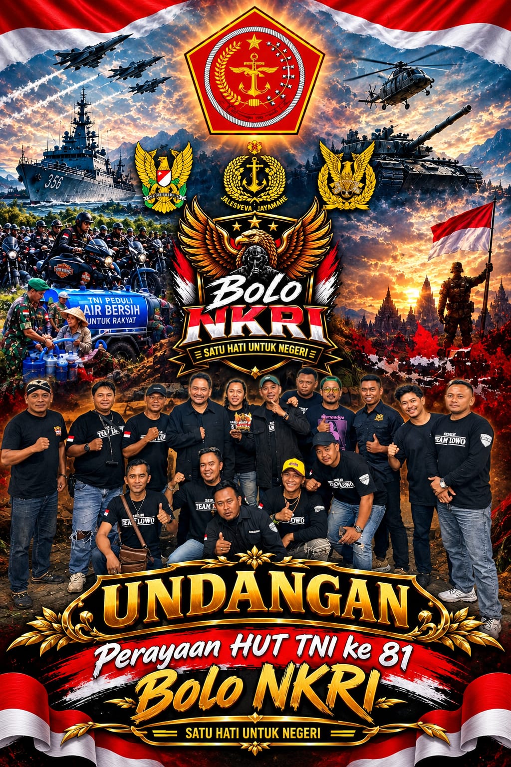 SEDULUR TEAM LOWO Pasuruan Hadiri Peringatan HUT Ke-81 TNI Bersama Paguyuban BOLO NKRI di Sleman