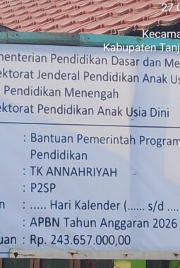 Proyek Revitalisasi TK Annahriyah Senilai Rp243 Juta Dikritik, Material Kayu Lapuk Diduga Dipakai Pekerjaan