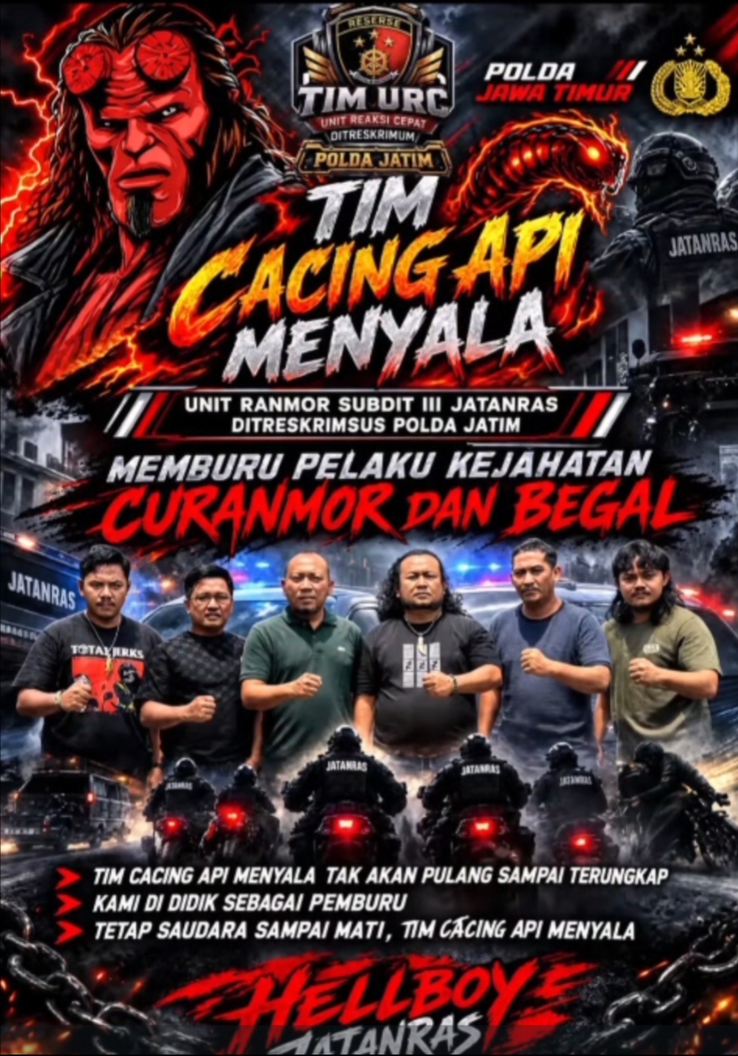 Garda Terdepan Jawa Timur Mengenal Tim URC Cacing Api & Hellboy Jatanras Polda Jatim